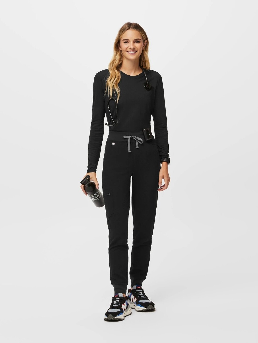 Figs Supersoft Long-Sleeved Underscrub Size Small Black
